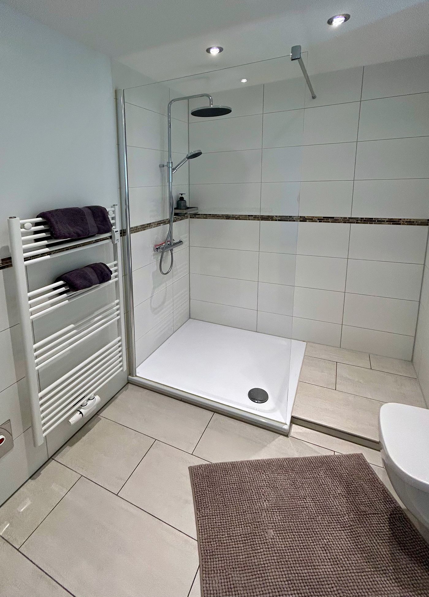 Dusche mit Glaswand